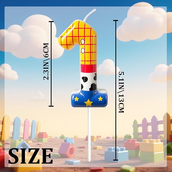Toys Inspired Game Birthday Number Candles, Cartoon Story Number Candles, Cartoon Cake Decorations, Birthday Decoration Supplies, Suitable for Boys and Girls Party Celebrations (1)