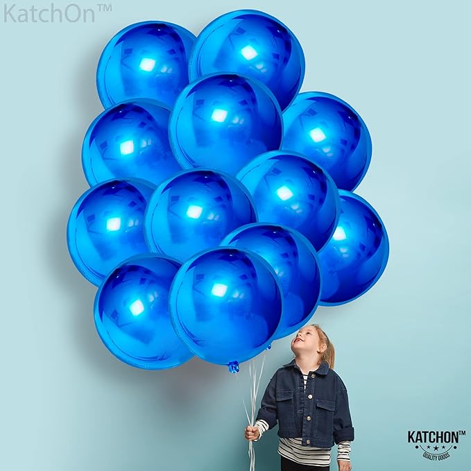 KatchOn, Royal Blue Balloons - 22 Inch, Pack of 12 | Large Metallic Blue Balloons for Royal Blue Graduation Decorations, Retirement Party Decorations | Fathers Day Decorations, Birthday Decor