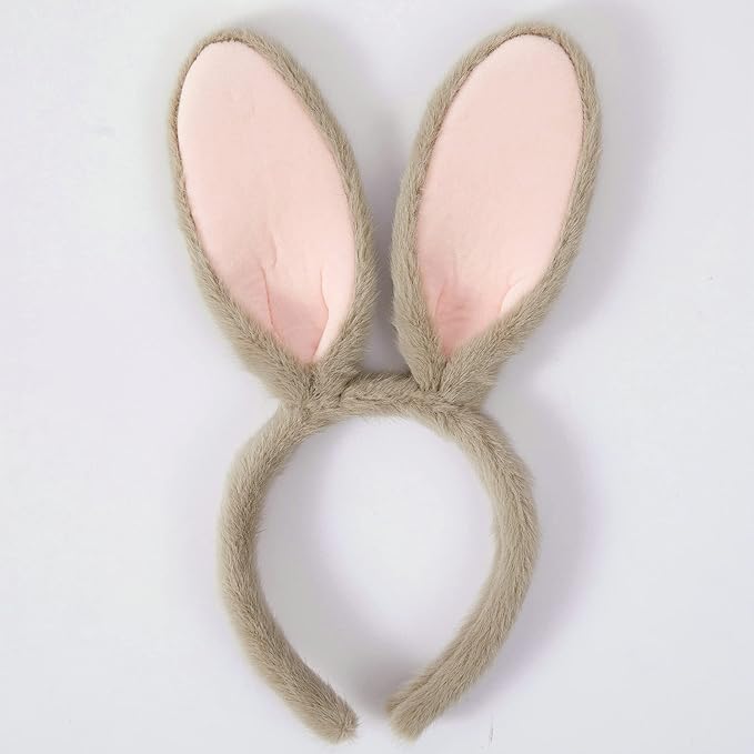 Olivemont Easter bunny ears headband for rabbit pretend play plush costume