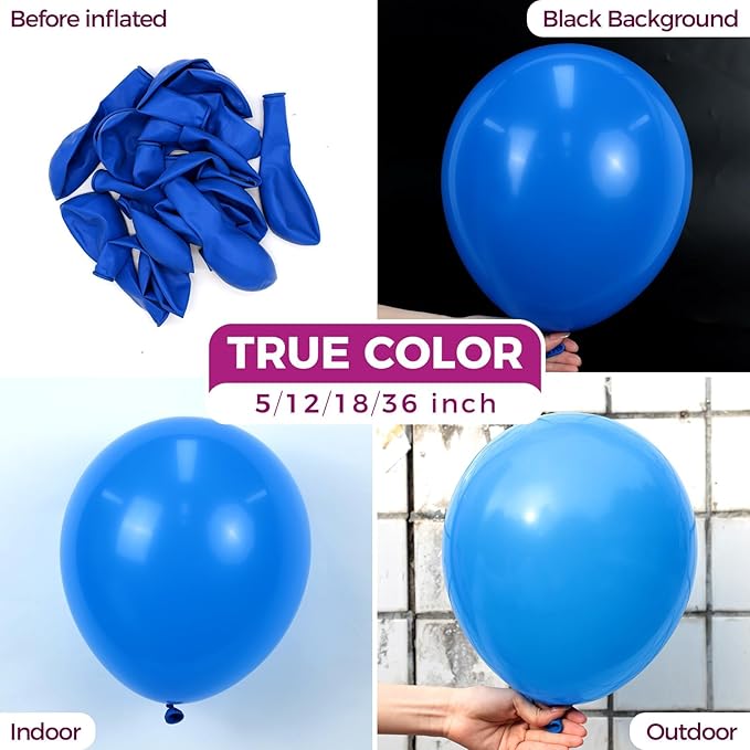 Bezente Royal Blue Latex Party Balloons - 150 Pack 5 inch Round Helium Matte Dark Blue Balloons for Graduation Men Birthday Gender Reveal Wedding Under The Sea Ocean Theme Boho Party Decorations