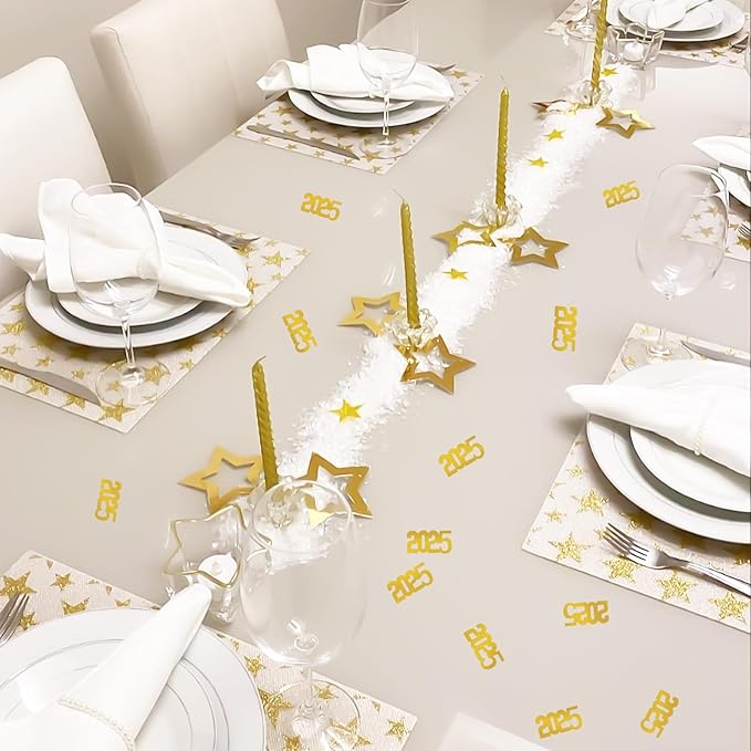 2025 Confetti 1.8 Ounces/750PCS Gold New Year's Eve Glitter Table Confetti Centerpiece for New Years Graduation Decorations Class of 2025 Birthday Baby Shower Wedding (Gold)