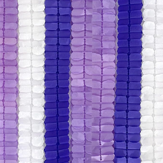 10PCS Four Leaf Clover Paper Flowers Garland Decorations Four Leaf Clover Paper Banner Tissue Paper Streamers Reusable Hanging Garland for Birthday Wedding Baby Shower Party Backdrop Decor(purple kit)