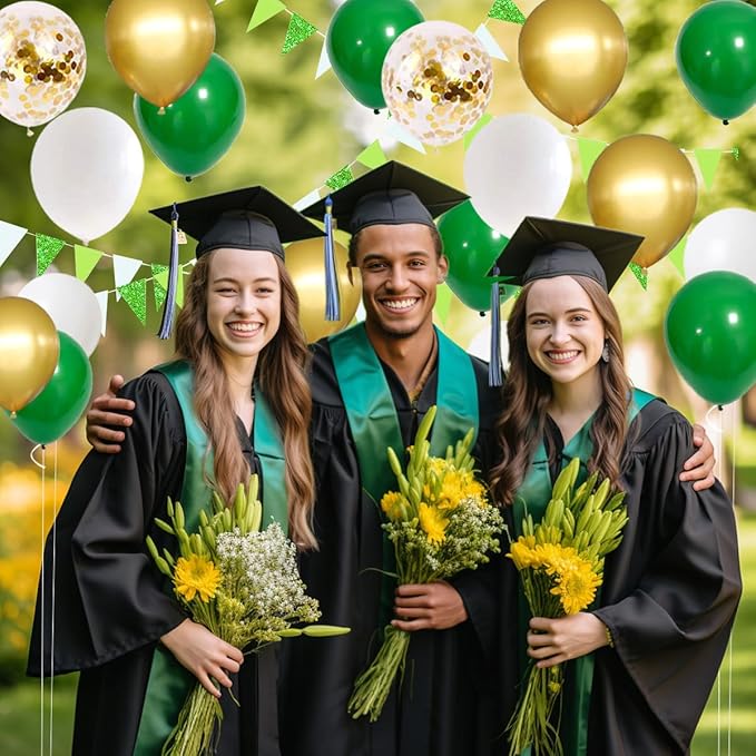 Dark Green White Gold Balloon Garland Arch Kit - Dark Green White Balloons Emerald Green Gold Balloons for Forest Baby Shower Birthday Anniversary Wedding Graduation Party Decorations