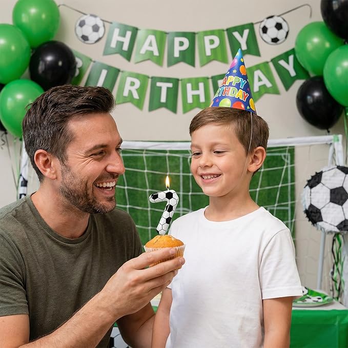 Soccer Number 7 Birthday Candle, 7th Birthday Candle Sport-Theme Cake Topper, Soccer Theme Party Decorations for Boys Girls, Party Supplies Birthday Gifts
