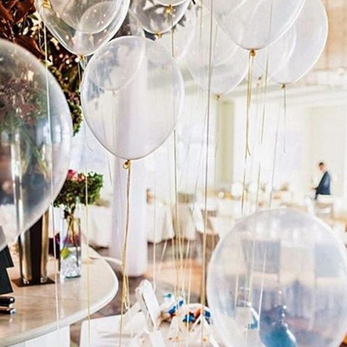 Clear Balloons 110Pcs, 5 Inch Small Latex Party Balloons, Mini Thick Clear Birthday Balloons for Birthday Wedding Baby Showe Decorations.
