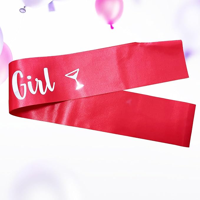 Birthday Girl Sash for Women Foil Letter for Women 21st 30th 40th 50th 60th Gifts Red and Silver Birthday Party Decorations and Supplies