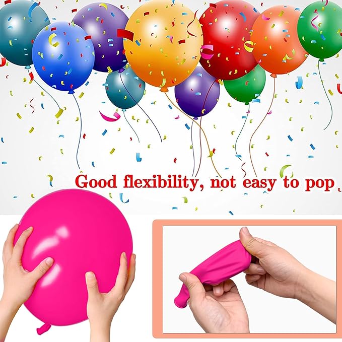 68Pcs Pink Balloons Kit 12 Inch Metallic Pink Balloon, Pink Confetti Balloon and Baby Pink Party Balloons with Ribbons for Birthday, Wedding, Baby Shower, Graduation Decorations.