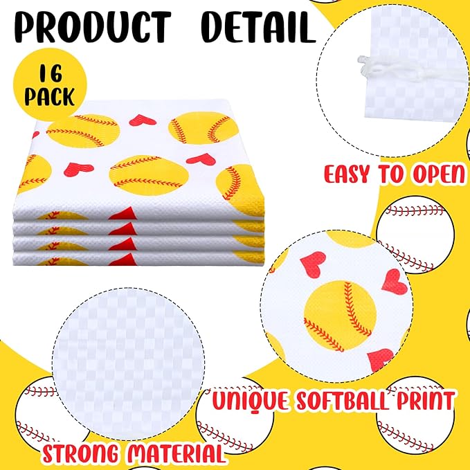 16 Pcs Potato Sack Race Bags Large Softball Race Bags for Family Outdoor Sport Game Decorations for Adults and Kids Bean Sack Games Set Outside Yard Birthday Party Supplies 40 x 20 Inches