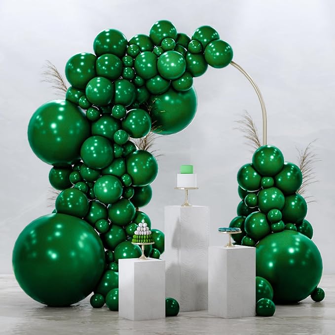 PartyWoo Dark Green Balloons 99pcs Different Sizes of 36 18 12 10 5 Inch Emerald Hunter Forest Green Balloon Arch Kit for Birthday Christmas Graduation Dinosaur Jungle Party Decorations Green-Y56