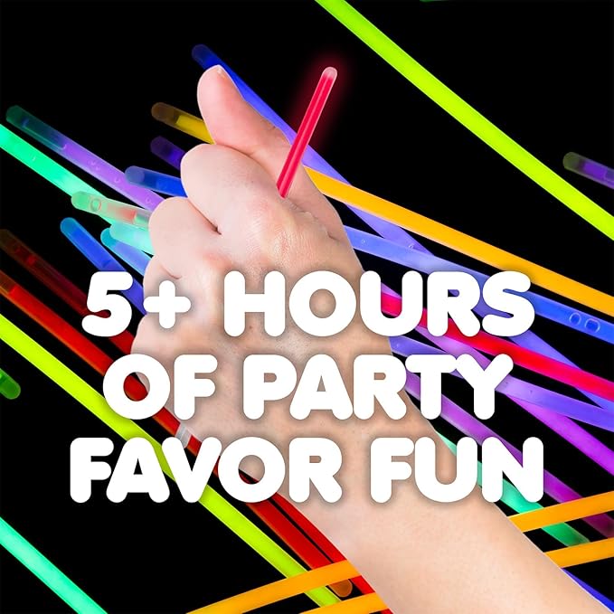 BEST PARTY EVER! Glow Stick Birthday Candles for Cake, Glowing Party Favors, 2 Pack (16 Total)