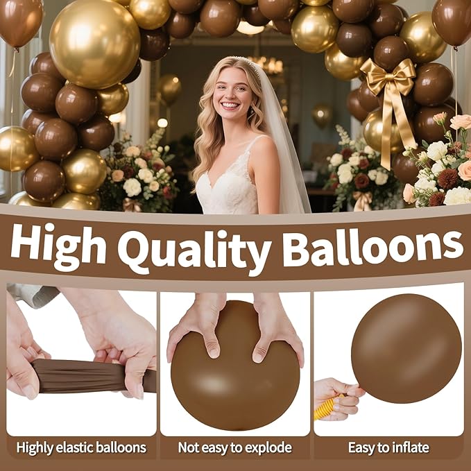 Brown Balloon Arch Kit 111Pcs 18 12 5 Inch Latex Party Balloons Garland for Birthday Baby Shower Wedding Engagement Anniversary Christmas Party Decorations