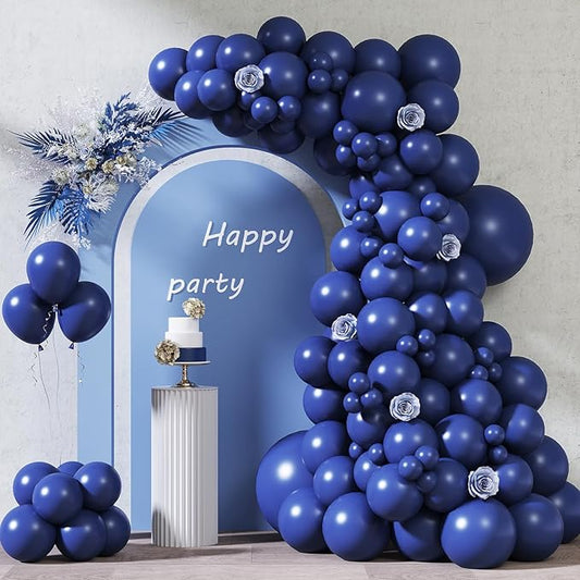 RUBFAC 87pcs Navy Blue Balloons Different Sizes 18 12 10 5 Inches, Premium Party Latex Balloons Arch Kit Garland for Birthday Wedding Graduation Baby Shower Party Decoration