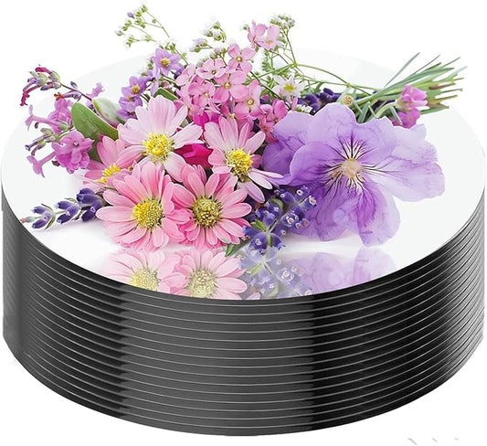 16Pack Round Mirror Centerpieces, 2mm, 12inch Acrylic Circle Mirrors Table Plates Candle Plate for Centerpieces Decorations, Mirrors Tray Candle Plate for Wedding Centerpieces, Wall Decor, Crafts