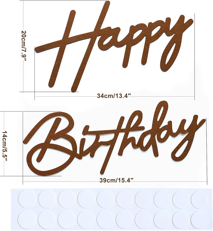 Brown Happy Birthday Sign for Birthday Arch Backdrop - Felt Happy Birthday Letters for Balloon Banner Backdrop Wall Decorations for Birthday Banner for Women, Men, Kids