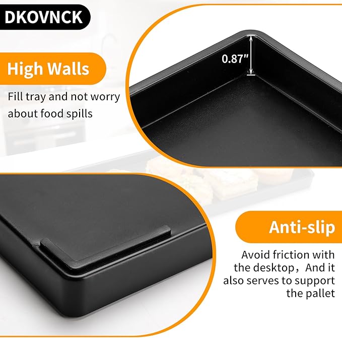Plastic Serving Tray for Party Supplies Serving Platter for Food Reusable Platters for Catering Snack Fruit Charcuterie Appetizer Hosting Essentials (3pcs Black, 13.8 ×9.8 in)