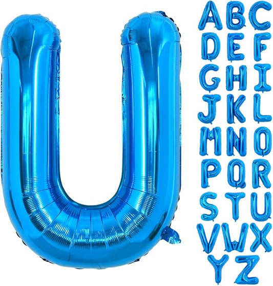 TONIFUL 40 Inch Large Blue Letter U Balloon - Giant Alphabet Foil Mylar for 2026 Graduation Birthday Party, Anniversary, New Year, Graduation Supplies Decorations