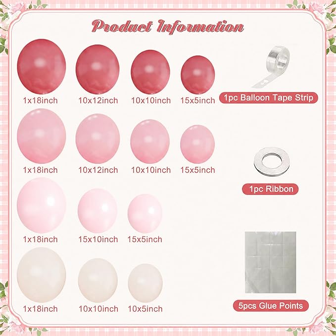 Dusty Pink Balloon Arch Kit 124Pcs Pink and White Balloon Arch Garland Kit Include Macaron Light Pink Sand White Balloons for Baby Shower Bridal Shower Wedding Birthday Party Decorations
