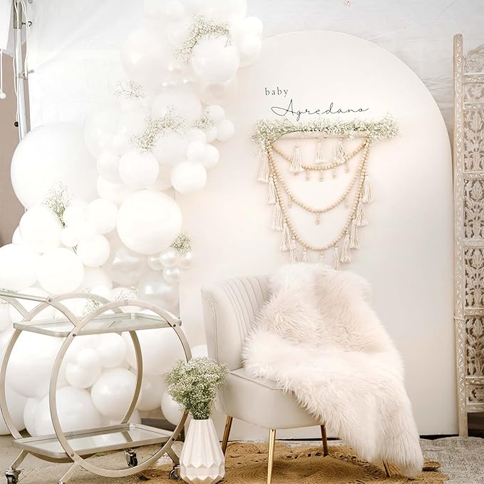 Voircoloria 130pcs White Balloons Different Sizes 18" 12" 10" 5" Party Latex Balloons for Birthday Baby Shower Graduation Wedding Anniversary Party Decorations