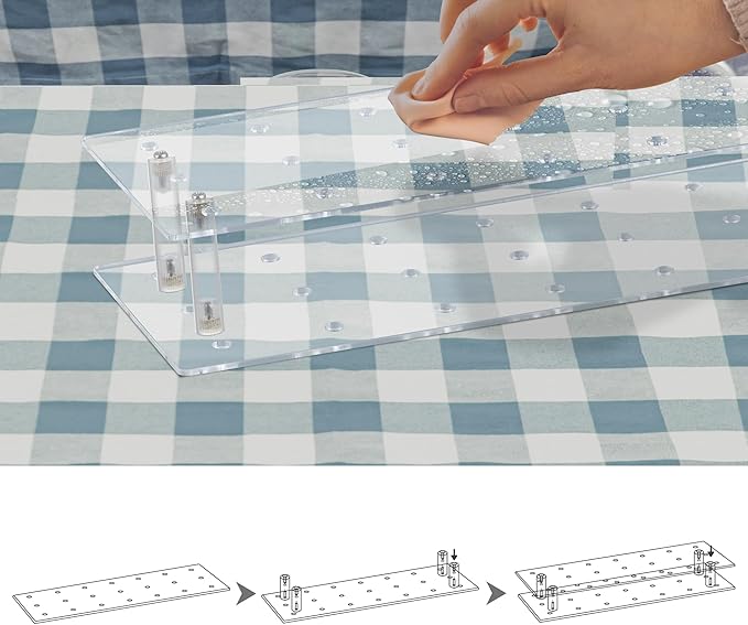 2 Pcs Cake Pop Stand, 21 Holes Cake Pop Holder with 300 Pcs Accessories, 2 Tier Clear Square Lollipop Holder for Birthday, Wedding, Party, Halloween, Candy Decorative