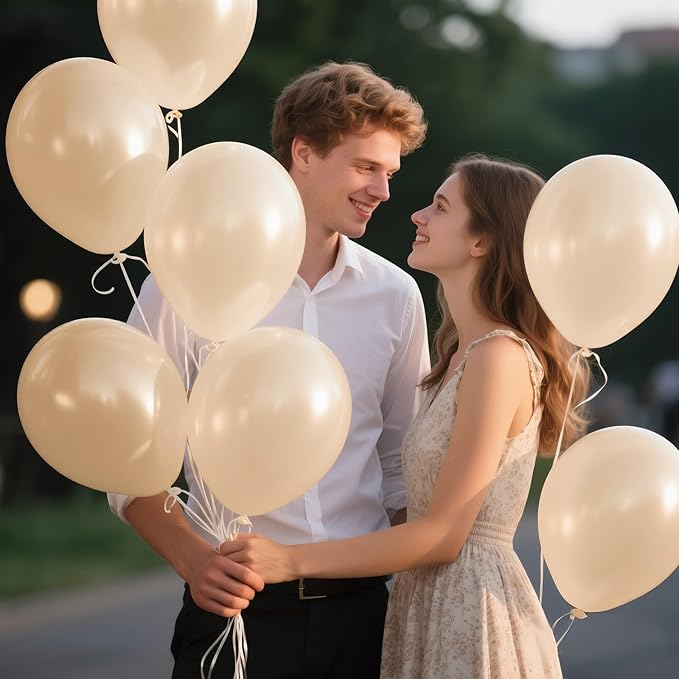 Sand White Balloon Arch Kit 111Pcs 18 12 5 Inch Latex Party Balloons Garland for Birthday Baby Shower Wedding Engagement Anniversary Christmas Party Decorations