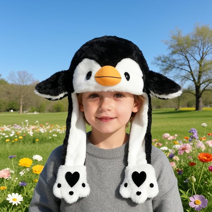 Animal Hat with Funny Plush Moving Ears,Crazy Hats for Kids Holiday Cosplay Easter Dress Up Cute Hat Kids Gift