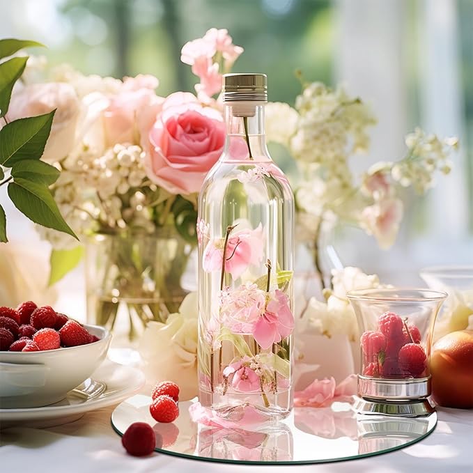 8PCS 10" Round Mirror Centerpieces for Tables Decorations, 2mm Acrylic Circle Mirror Centerpieces Mirror Tray Candle Plate Centerpiece for Wedding Table Decorations Birthday Party