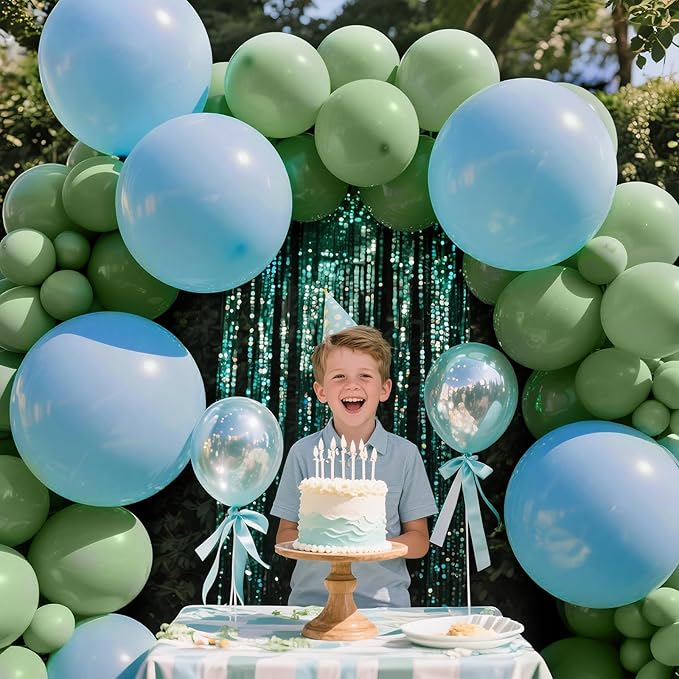 Sage Green Balloon Arch Kit 111Pcs 18 12 5 Inch Latex Party Balloons Garland for Birthday Baby Shower Wedding Engagement Anniversary Christmas Party Decorations