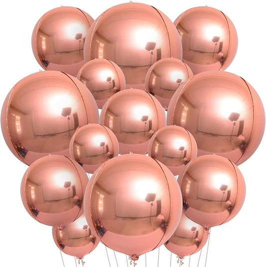 KatchOn, Rose Gold Balloons - 22 Inch, Pack of 14 | Rose Gold Foil Balloons for Sweet 16 Party Decorations, Mothers Day Decorations | Rose Gold Party Decorations, Birthday Decor for Women, Engagement