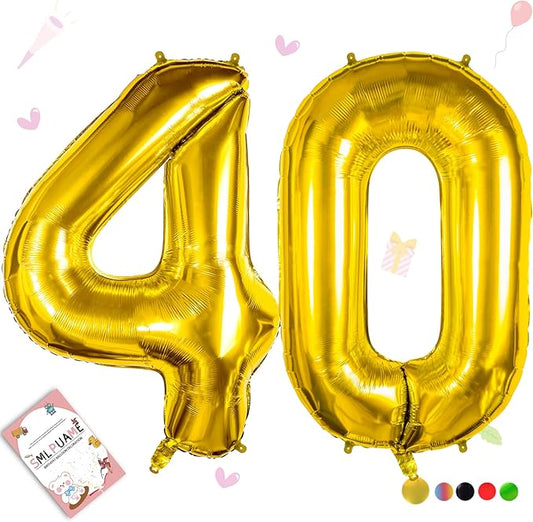 40 inch Number Balloon 0-9 Gold Large Number 40 Balloons,Digital Balloons for Birthday Party Celebration Decorations Supplies, Helium Foil Number Balloons for Wedding Anniversary