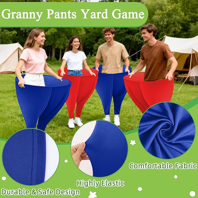 Granny Pants Yard Game Freaky Party Games Pants with Bouncy Balls and Air Pump Oversized Granny Pants Outdoor Game for Adults and Family Interactive Throwing Game for Group Gatherings