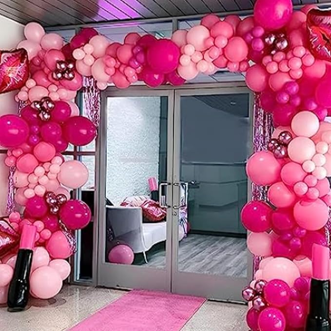 Togvu Hot Pink and Baby Pink Balloons, 60 Packs 12 Inch Premium Pink Latex Balloon with Confetti Balloon for Valentine's Day, Birthday, Baby Shower, Wedding, Princess Theme Party Decoration