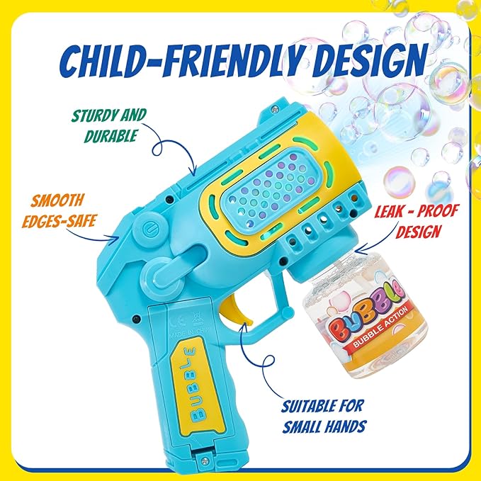 Toys for 3+ Year Old Boys Girls: 2 Pack Bubble Gun Machine with Bubble Solution, Kids Toys for Ages 3-5 4-6 5-7, Outdoor Outside Toy for Kids Ages 4-8, Gifts for 3 4 5 6 7 8 Year Old Boys Birthday