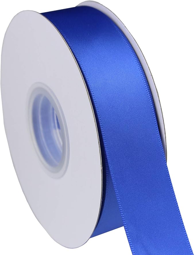 ITIsparkle 1" Inch Double Faced Satin Ribbon 50 Yards-Roll Set for Gift Wrapping Scrap Books Party Favor Hair Braids Baby Shower Decoration Floral Arrangement Craft Supplies, Royal Ribbon