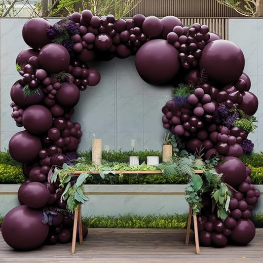 Burgundy Balloons Double Stuffed Dark Purple Plum Mauve Balloon Garland Maroon Magenta Latex Balloons for Birthday Bridal Shower Wedding Anniversary Mother's Day Party Decorations