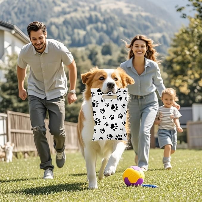 Hxezoc 50 Pieces Dog Paw Gift Bags Plastic Dog Paw Bags Practical Party Bags Pet Party Favors for Animal Theme Birthday Party Decoration Supplies