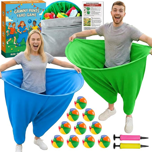 Granny Pants Yard Game, Granny Pants Outdoor Party Game, with Bouncy Balls, Storage Bag & Air Pumps – Funny Easter Lawn Games for Adults, Groups, Backyard Party & Family Gatherings