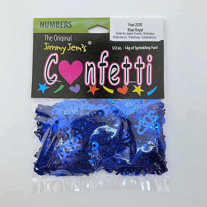 Confetti Year 2026 Blue Royal - 2 Half Oz Bags (1 oz) #7341 Q01