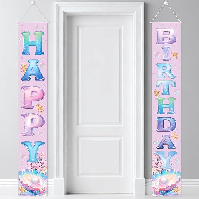 Birthday Decorations Banner, Happy Birthday Door Sign for Men Women Boys Girls Ideal Birthday Decorations Party Supplies Outdoor Indoor 72 x 12 Inch