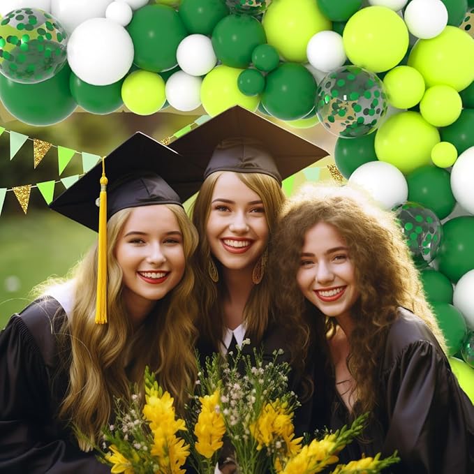 Green White Balloons Garland Arch Kit - Dark Green, Lime Green, Green White Balloons for Tropical Safari Wild Video Game Birthday Wedding Graduation Baby Shower St Patrick's Decorations