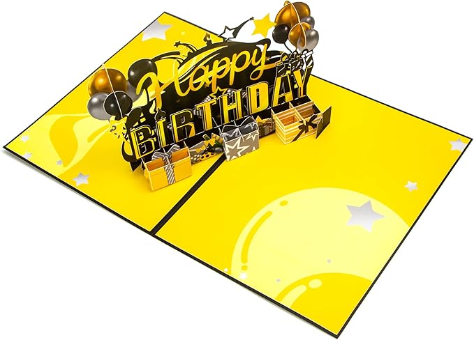 Ribbli Pop Up Birthday Card and Iridescent Birthday Wrapping Paper