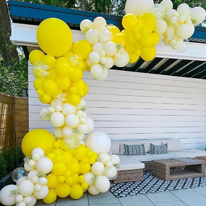 Voircoloria 110pcs Yellow Balloons 12inch Yellow Latex Party Balloons for Graduation, Wedding, Birthday, Gender Reveal, Baby Shower, Anniversary, Sunflower and Honeybee Theme Party Decorations