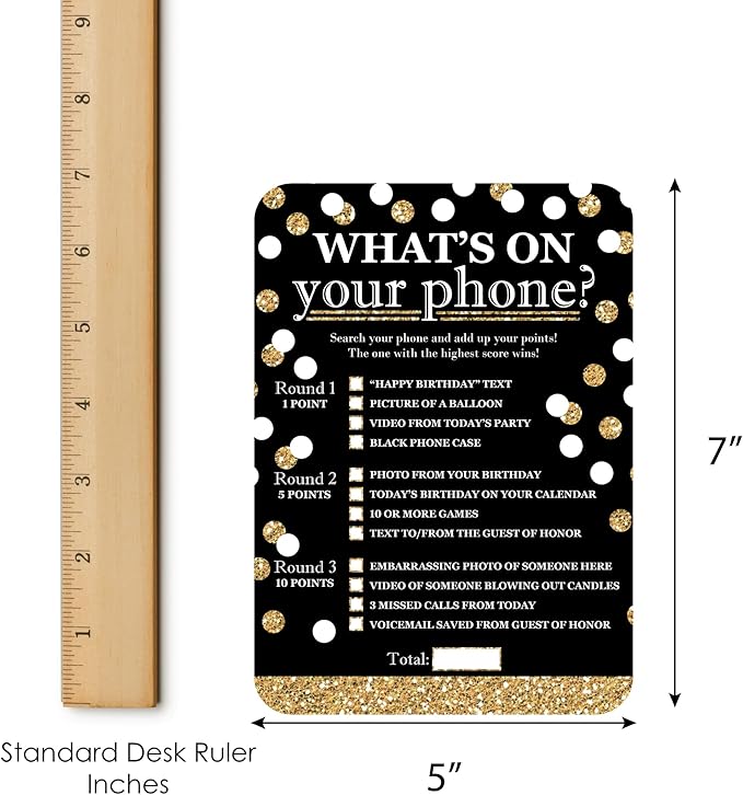 Big Dot of Happiness Adult Happy Birthday - Gold - 2-in-1 Birthday Party Cards - Activity Duo Games - Set of 20 (Pack of 2)