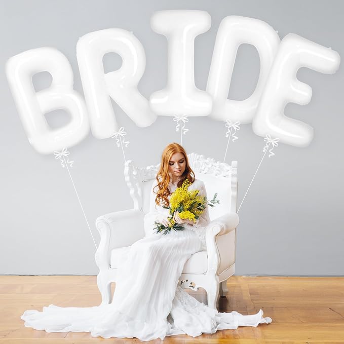 KatchOn, Giant Bride Balloons White - 40 Inch | Bachelorette Party Decorations | White Bride Balloon for Bridal Shower Decorations | Bridal Shower Balloon | Bachelorette Balloons