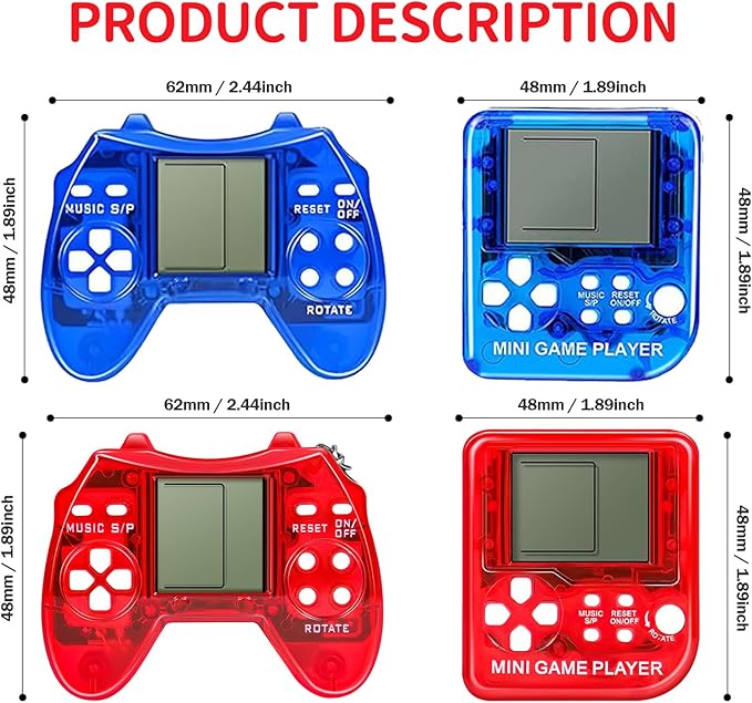 SSRMX 18Pcs Video Game Party Favors for Kids, Arcade Video Game Birthday Supplies Mini Gamer Console Keychain Classroom Prizes for Boys and Girls