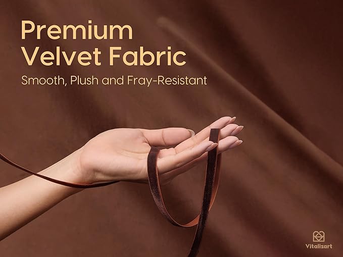 Vitalizart Brown Velvet Ribbon Set 3/8" Continuous Fabric Trim Thin Ribbon 15Yd for Gift Wrapping, Tree Ornaments, Vintage Christmas Paper, Crafts, Bows, Holiday Decor with Gift Twine