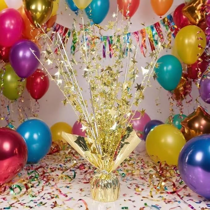 6 Pack Metallic Foil Spray Centerpiece Stars for Wedding, Birthday, Anniversary, Christmas Table Decor, Holiday Festival Baby Shower Graduation Mantle Party Decorations (Light Gold)