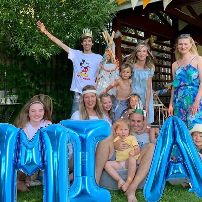 TONIFUL 40 Inch Large Blue Letter MBalloons Giant Alphabet Letter Balloons,Foil Mylar Big Balloons for 2026 Graduation Birthday Party Anniversary New Year Graduation Supplies Decorations