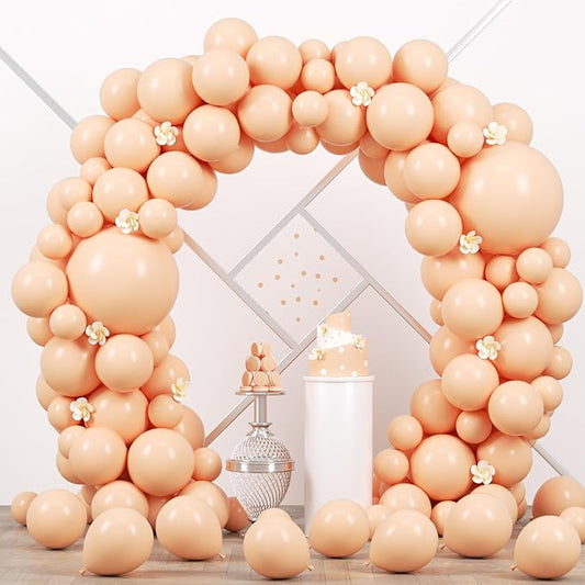 Voircoloria 90pack Pastel Orange Balloons Different Size 18/12/10/5 Inch Orange Balloon Garland Arch Kit for Graduation, Wedding, Birthday, Princess Theme, Baby Shower, Anniversary Party Decorations