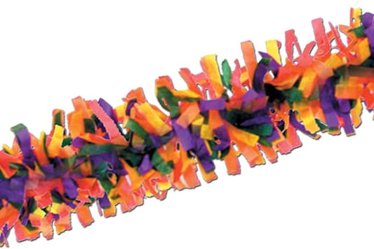 Beistle Rainbow Tissue Festooning Garland 25 Ft Colorful Crepe Paper Streamer Decoration for Birthdays, Pride Celebrations, Parades, Classrooms, School Events and Holiday Parties