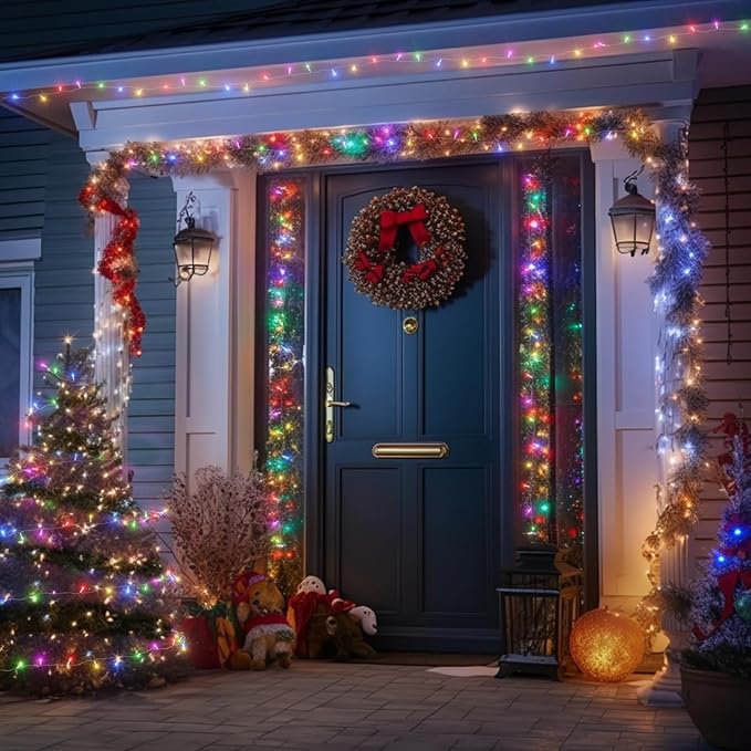 600 LED Christmas Lights, 246FT Outdoor Waterproof String Lights with Remote, Timer & Memory Function & 8 Modes, Twinkle Lights Plug in for Christmas Tree, Patio, Outside. Multicolor